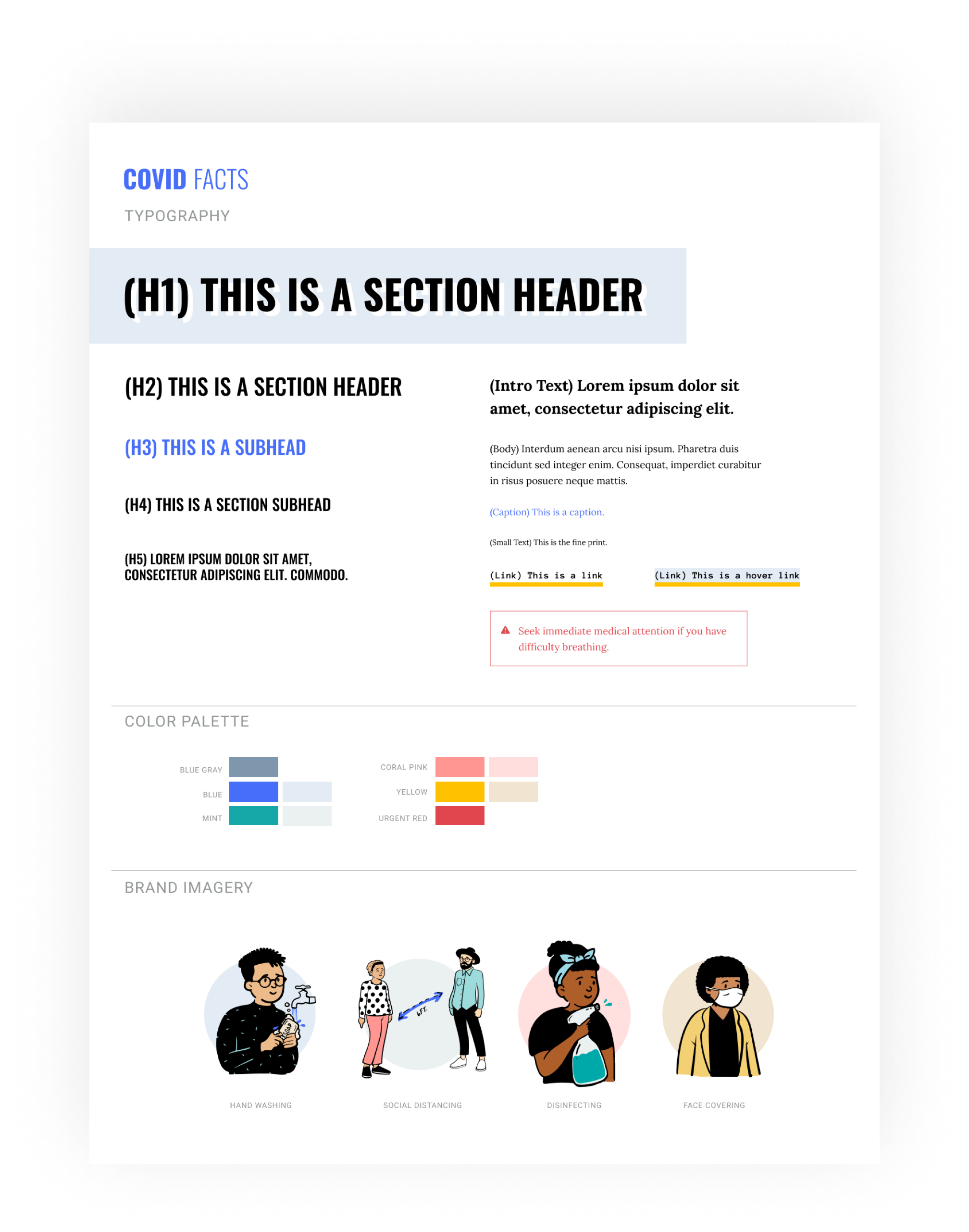 visual design kit with typography and colors